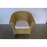 A wicker chair