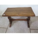An oak stool cum side table, 42cm tall x 63cm x 35cm