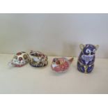 Four Crown Derby paperweights, Koala, pheasant, frog and tortoise, all good, some minor marks