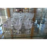 Eighteen Waterford Crystal cut glasses - six Champagne, six wine and six cocktail - Alana pattern,