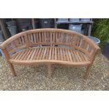 A Bramblecrest teak banana bench , ex-display