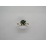 A 9ct chrome diopside set ring, approx 1.9 grams, size Q, in good condition