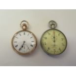 A gold plated pocket watch, not working, and a Venner Time Switches type No A19 stop watch, working
