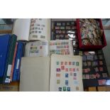 Seven albums of World and commonwealth stamps, sheets and loose stamps