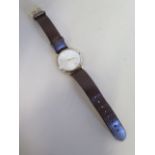 An International Watch company Schaffhausen 14ct gold manual wind gents wristwatch with 34mm case,