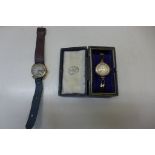 Two 9ct yellow gold wristwatches - not working