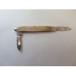 A hallmarked 9ct gold penknife with stainless steel blades, 7cm long closed, total weight approx