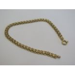 An 18ct yellow gold bracelet, marked 750 - 20cm long, in generally good condition, approx 8.5 grams