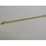 An 18ct yellow gold bracelet 18.5cm long, approx 16.5 grams, in generally good condition, marked