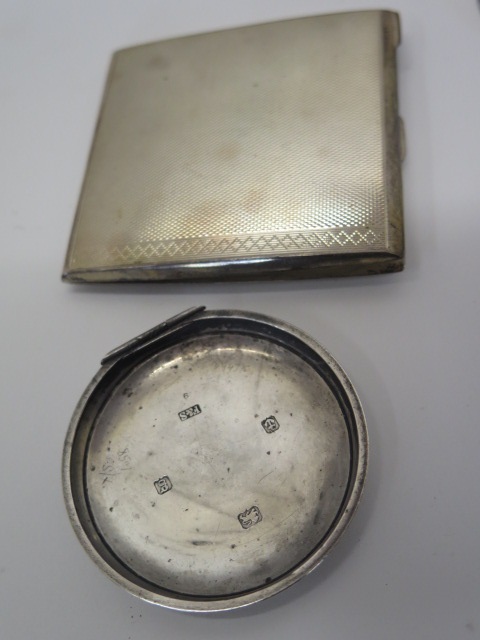 A silver compact and silver bladed fruit knife, two silver ARP badges and odd pieces of silver, - Image 2 of 5