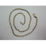 A 9ct yellow gold necklace, 52cm long, approx 19 grams, marked 375 Italy - clasp good