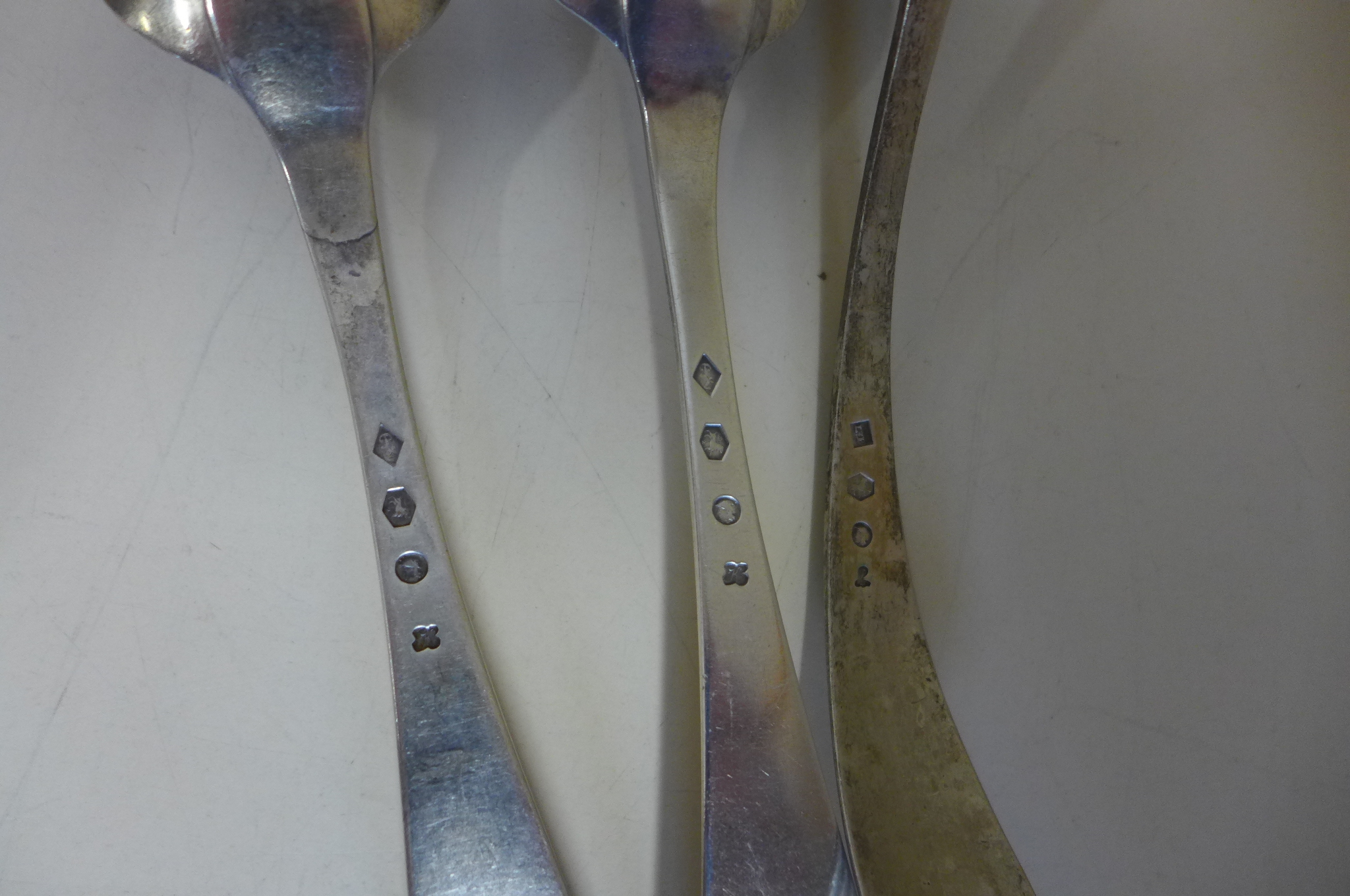 Assorted silver flatware including a pair of continental spoons and a continental ladel, total - Image 2 of 2