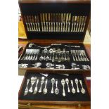 A twelve setting Sheffield AI plate canteen of Kings pattern plated flatware with attachable legs,