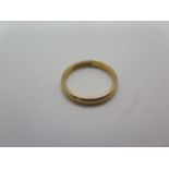 A 22ct hallmarked band ring, size L, approx 2.9 grams, some small usage marks