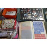Ten albums of world stamps, loose stamps, Spanish 1st day covers etc