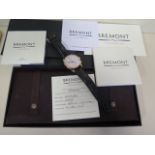 An 18ct gold Bremont ALT1-C rose gold classic chronograph chronometer gents wristwatch with white