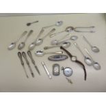 A collection of silver spoons, a Vesta, two watches and other items, weighable silver approx 7.7