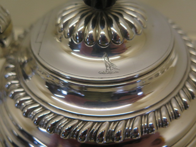 A Georgian silver teapot, Birmingham maker MB Matthew Boulton, 1820/21 - with bird of prey crest, - Image 2 of 4