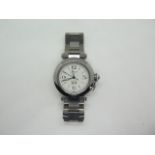 A Cartier stainless steel Pasha C gents automatic bracelet wristwatch, No 83567PB, model 2475 - case