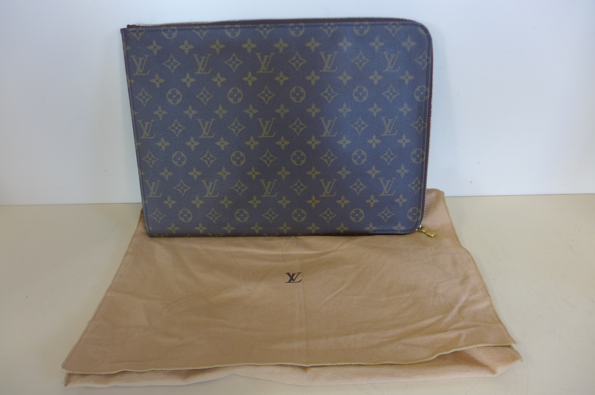 A Louis Vuitton monogram Portfolio document case, 39x29cm - with protective fabric case, in good