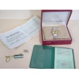 A ladies Rolex Oyster perpetual bi metal wristwatch, 27mm wide, including button, with box and