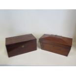 Two 19th century mahogany tea caddies in need of some restoration