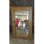 A rustic pine mirror - 102cm x 65cm