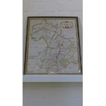 A coloured map of Cambridgeshire sold by Abel Swal and John Churchhill, 46x39cm - some folds and