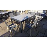 A Bramblecrest Seville dining table - 164cm x 95cm - with six chairs, ex-display