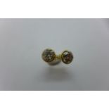 An 18ct yellow gold diamond stud earrings, approx 1.10ct - in good condition
