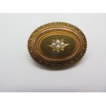 A Victorian gold and pearl brooch, not hallmarked but tests as 9ct gold with higher carat wash,