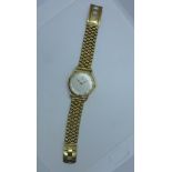A very good gents 18ct gold Omega automatic wristwatch on associated 9ct gold strap, watch