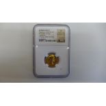 Roman Empire Augustus 27BC-AD14 Gold AV Aureus coin, 7.76 grams, Galus Ceaser on Horse - NGC