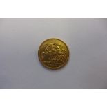 An Edward VII gold 1/2 sovereign dated 1909