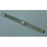 A ladies 9ct white gold Omega wristwatch and strap, case and strap fully hallmarked, case weight