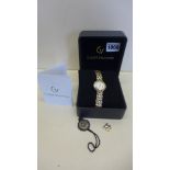 A Claude Valentine La-Zoer quartz bracelet wristwatch in running order, some general wear with box