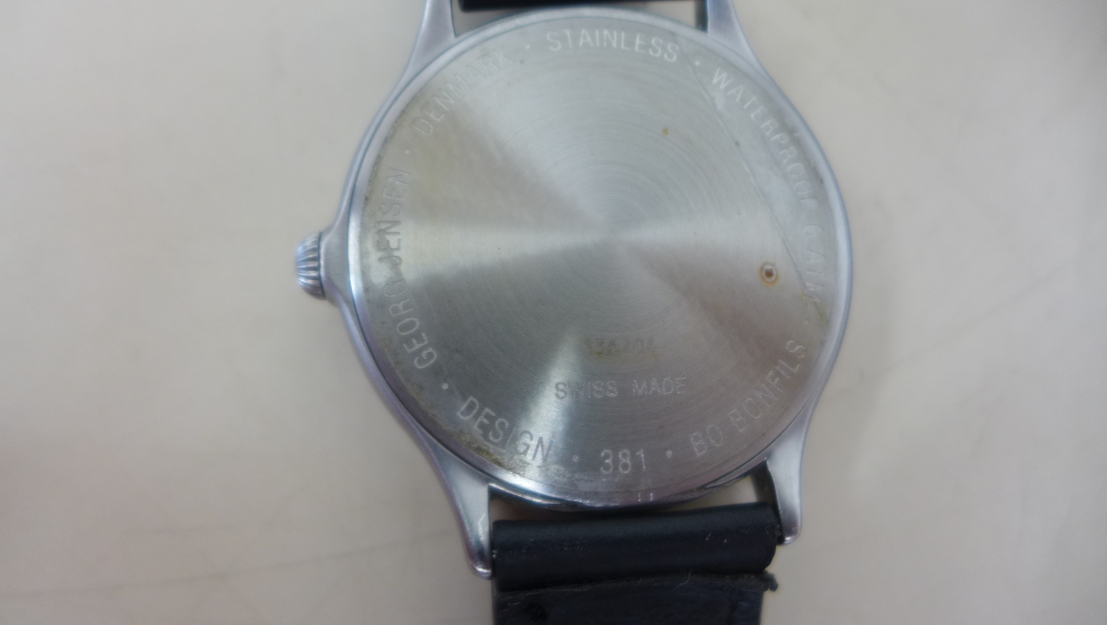 A Georg Jensen gents stainless steel quartz wristwatch, design 381 by Bo Bonfils, case with button - Image 3 of 5