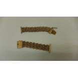 A 9ct yellow gold watch strap marked 9ct, approx 22.6 grams