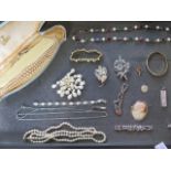 A collection of costume and other jewellery to include a silver ingot, pendant and bracelet,
