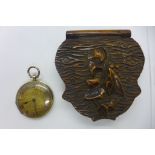A 9ct yellow gold pocket watch, 35mm wide, in running order, total weight approx 33 grams, base