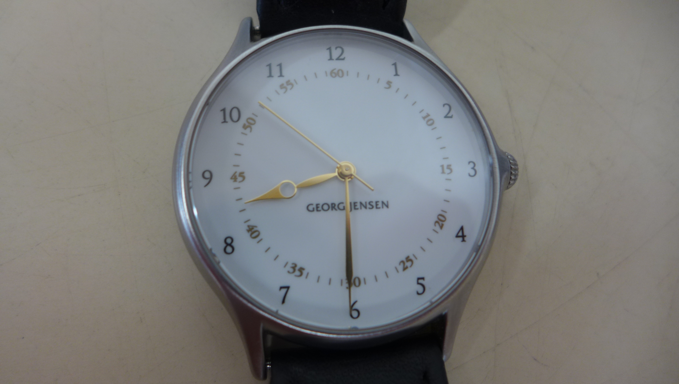 A Georg Jensen gents stainless steel quartz wristwatch, design 381 by Bo Bonfils, case with button - Image 2 of 5