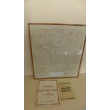 A framed WWII map of the German order of battle for Winston Churchill for operation Anvil invasion