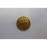 A Victorian gold 1/2 sovereign dated 1901