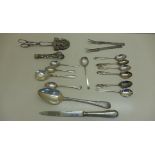 A set of six silver teaspoons, London 1903, George Edwards and sons, six assorted silver spoons, a