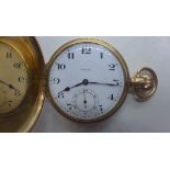 A 9ct gold Rolex, full hunter pocket watch, the face with Arabic numerals and subsidiary seconds