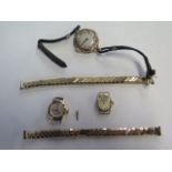 Two ladies 9ct gold watches and an 18ct gold watch, 9ct watches are Rotary - rose gold watch is 18ct