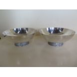 Two silver plated Camelot silver ware bowls, 8cm tall, 21cm diameter