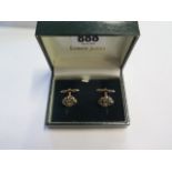 A pair of gents 9ct gold open knot cufflinks, fully hallmarked, weight 6.8 grams, head diameter