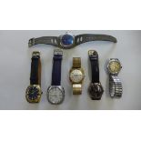 6 Swiss made gentlemans wrist watches. Includes Lanco and Timor automatics together with Gruen, Avia