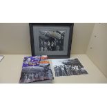 A signed photograph of the Memphis Belle bomber and crew, an unframed print and the book Memphis